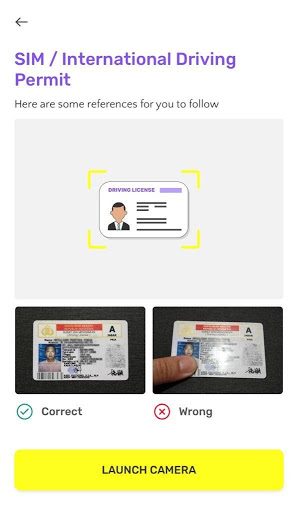 Foto SIM untuk verifikasi akun TREVO.